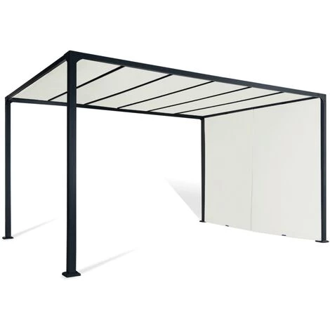 IDMARKET Pergola Coulissante 2 Pans 3x4 M Belvédère De Jardin Toile écrue 6 IDMARKET Pergola Coulissante 2 Pans 3x4 M Belvédère De Jardin Toile écrue – Image 4