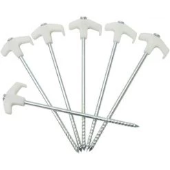 LTS FAFA Piquets De Tente En Acier, 8 Pièces Ongles Piquets Rocher Tente, Piquets Tente Sur Terrain, Clous De Tente Fluorescents, Pour L'Extérieur Camping Randonnée Jardinage Pergolas Accessoires