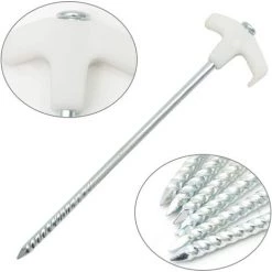 LTS FAFA Piquets De Tente En Acier, 8 Pièces Ongles Piquets Rocher Tente, Piquets Tente Sur Terrain, Clous De Tente Fluorescents, Pour L'Extérieur Camping Randonnée Jardinage Pergolas Accessoires -Tente de réception Soldes 56494290 4