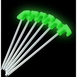 LTS FAFA Piquets De Tente En Acier, 8 Pièces Ongles Piquets Rocher Tente, Piquets Tente Sur Terrain, Clous De Tente Fluorescents, Pour L'Extérieur Camping Randonnée Jardinage Pergolas Accessoires -Tente de réception Soldes 56494290 5