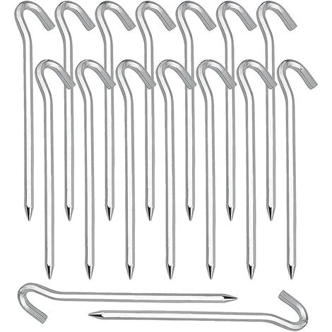 DENUOTOP Piquet De Fixation 20 Pièces Piquets De Tente En Piquets De Fixation Sol Crochet Pour Tente De Camping Jardinage Acier Galvanisé Sardine Tente Argenté 3 DENUOTOP Piquet De Fixation 20 Pièces Piquets De Tente En Piquets De Fixation Sol Crochet Pour Tente De Camping Jardinage Acier Galvanisé Sardine Tente Argenté