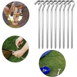 DENUOTOP Piquet De Fixation 20 Pièces Piquets De Tente En Piquets De Fixation Sol Crochet Pour Tente De Camping Jardinage Acier Galvanisé Sardine Tente Argenté 8 DENUOTOP Piquet De Fixation 20 Pièces Piquets De Tente En Piquets De Fixation Sol Crochet Pour Tente De Camping Jardinage Acier Galvanisé Sardine Tente Argenté -Tente de réception Soldes 56525223 2
