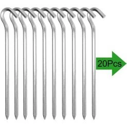 DENUOTOP Piquet De Fixation 20 Pièces Piquets De Tente En Piquets De Fixation Sol Crochet Pour Tente De Camping Jardinage Acier Galvanisé Sardine Tente Argenté 11 DENUOTOP Piquet De Fixation 20 Pièces Piquets De Tente En Piquets De Fixation Sol Crochet Pour Tente De Camping Jardinage Acier Galvanisé Sardine Tente Argenté -Tente de réception Soldes 56525223 5