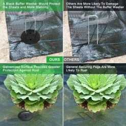 DENUOTOP Piquets De Jardin, Piquets De Fixation De Jardin, Piquets De Fixation Tente 2,5 Mm D'épaisseur, 15 Cm/2,5 Cm, Pour Fixer Le Tissu De Mauvaises Herbes, Les Feuilles De Sol (50 PCS /4 Rondelle) -Tente de réception Soldes 56525235 4