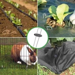 DENUOTOP Piquets De Jardin, Piquets De Fixation De Jardin, Piquets De Fixation Tente 2,5 Mm D'épaisseur, 15 Cm/2,5 Cm, Pour Fixer Le Tissu De Mauvaises Herbes, Les Feuilles De Sol (50 PCS /4 Rondelle) -Tente de réception Soldes 56525235 5