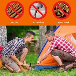 DENUOTOP Piquets De Tente En Acier 6 Pièces Kit Fixation Trampoline En J Galvanisé Tente Pour Trampoline Pour Tente De Camping Balançoire Auvents De Trampoline (8 Mm X 30 Cm) -Tente de réception Soldes 56525242 4