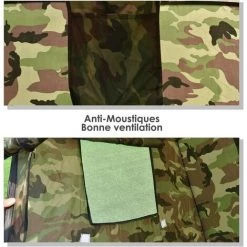 DREMADE DREAMADE Tente De Douche Instantanée Pop Up Cabinet De Changement Extérieur Avec Fenêtre à Moustiquaire, Trousse Suspendue Et Sac De Transport 120 X 120 X 190CM En Polyester Et Acier Camouflage -Tente de réception Soldes 56525534 4