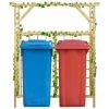 Topdeal Pergola De Jardin Pour Poubelles Doubles Bois De Pin Imprégné FF316063_FR