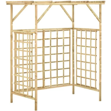 Topdeal Pergola De Jardin Pour Poubelles Doubles Bois De Pin Imprégné FF316063_FR 4 Topdeal Pergola De Jardin Pour Poubelles Doubles Bois De Pin Imprégné FF316063_FR – Image 2