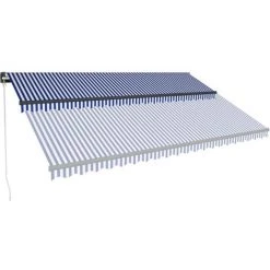 Topdeal Auvent Manuel Rétractable Avec LED 500x300 Cm Bleu Et Blanc FF3051271_FR -Tente de réception Soldes 56578758 4