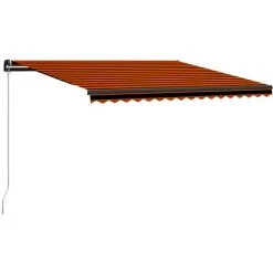 Topdeal Auvent Manuel Rétractable Avec LED 450x300 Cm Orange Et Marron FF3055231_FR -Tente de réception Soldes 56578782 3