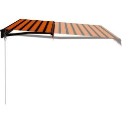 Topdeal Auvent Manuel Rétractable Avec LED 400x300 Cm Orange Et Marron FF3055229_FR -Tente de réception Soldes 56578799 4
