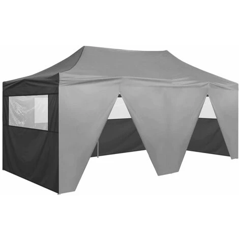 INLIFE Tente De Réception Pliable Avec 4 Parois 3x6 M Acier Anthracite 4 INLIFE Tente De Réception Pliable Avec 4 Parois 3x6 M Acier Anthracite - Image 2