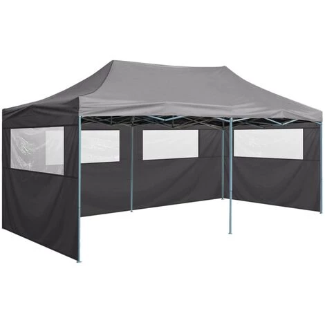 INLIFE Tente De Réception Pliable Avec 4 Parois 3x6 M Acier Anthracite 5 INLIFE Tente De Réception Pliable Avec 4 Parois 3x6 M Acier Anthracite - Image 3