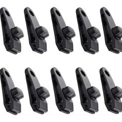 AIDUCHO Clips Bâche 10 Pèces Tente Clips Auvents Pince Clip Auvents Pour Camping Canopy Clamp Clips De Bâche Auvents Pour Activités De Plein Air Noir
