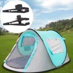AIDUCHO Clips Bâche 10 Pèces Tente Clips Auvents Pince Clip Auvents Pour Camping Canopy Clamp Clips De Bâche Auvents Pour Activités De Plein Air Noir -Tente de réception Soldes 56759331 4