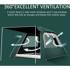 SUPERSELLER Tente De Camping Pop-up Automatique Résistante à L'eau Abri De Protection Solaire Portable Installation Tente Instantanée Pour Camping En Plein Air Randonnée Plage Parc - Bleu&Argent - S -Tente de réception Soldes 56806773 3