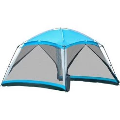 Outsunny Tente De Camping Familiale - Tente Dôme 8 Pers. Max. - Sac De Transport, 4 Parois En Maille - Dim. 3,6L X 3,6l X 2,2H M - Polyester Bleu - Bleu -Tente de réception Soldes 56842141 4