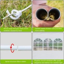 BENOBBY KIDS Tonnelle Avec 4 Côtés 3 M X 6 M, Chapiteau De Jardin Avec Cadre En Acier Enduit, Tonnelle Extérieure étanche, Tente De Fête De Camping, Auvent Abri Pour Mariage, Festival, Plage, Montage Facile, Blanc -Tente de réception Soldes 57027780 4