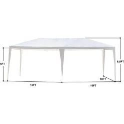 BENOBBY KIDS Tonnelle Avec 4 Côtés 3 M X 6 M, Chapiteau De Jardin Avec Cadre En Acier Enduit, Tonnelle Extérieure étanche, Tente De Fête De Camping, Auvent Abri Pour Mariage, Festival, Plage, Montage Facile, Blanc -Tente de réception Soldes 57027780 5