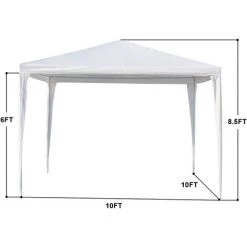 BENOBBY KIDS Tonnelle Avec 3 Côtés 3 M X 3 M, Chapiteau De Jardin Avec Cadre En Acier Enduit, Tonnelle Extérieure étanche, Tente De Fête De Camping, Auvent Abri Pour Mariage, Festival, Plage, Montage Facile, Blanc -Tente de réception Soldes 57027782 5
