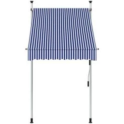 NOVA 100 Cm Bandes En Tissu En Différentes Couleurs. Auvent Rétractable Manuel 100 Cm Rayures Bleues Et Blanches Couleur : Bleu Et Blanc -Tente de réception Soldes 57091931 2