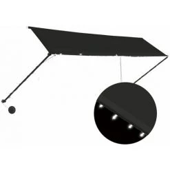 NOVA Rideau De Soleil Rétractile Avec Diverses LED Anthracites Auvent Rétractable Avec LED 400x150 Cm Anthracite Taille : 400 X 150 Cm -Tente de réception Soldes 57092275 2