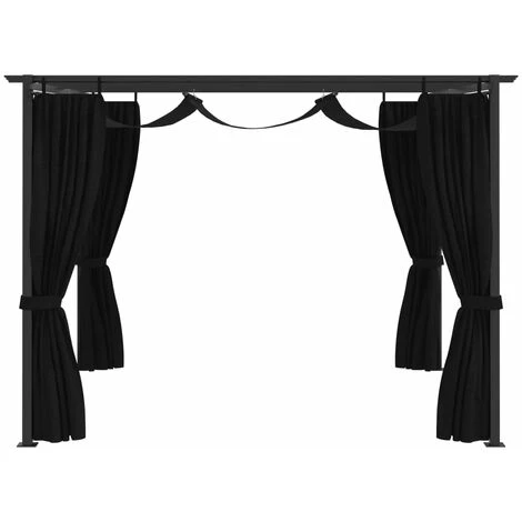 NOVA Gazebo Avec Des Rideaux De 3x3 Cm En Acier Et En Tissu Résistant Diverses Couleurs Tonnelle Avec Rideaux 3x3 M Anthracite Acier Couleur : ANTHRACITE 5 NOVA Gazebo Avec Des Rideaux De 3x3 Cm En Acier Et En Tissu Résistant Diverses Couleurs Tonnelle Avec Rideaux 3x3 M Anthracite Acier Couleur : ANTHRACITE - Image 3