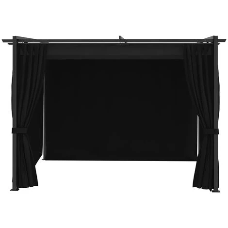 NOVA Gazebo Avec Des Rideaux De 3x3 Cm En Acier Et En Tissu Résistant Diverses Couleurs Tonnelle Avec Rideaux 3x3 M Anthracite Acier Couleur : ANTHRACITE 6 NOVA Gazebo Avec Des Rideaux De 3x3 Cm En Acier Et En Tissu Résistant Diverses Couleurs Tonnelle Avec Rideaux 3x3 M Anthracite Acier Couleur : ANTHRACITE - Image 4