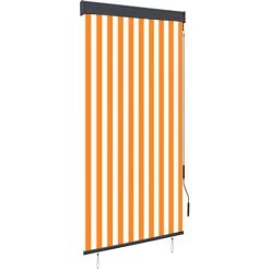 NOVA Rouleau Extérieur Aveugle 100 X 250 Cm Avec Manivelle De Tissu De Différentes Couleurs Store Roulant D'extérieur 100x250 Cm Blanc Et Orange Couleur : Blanc Et Orange