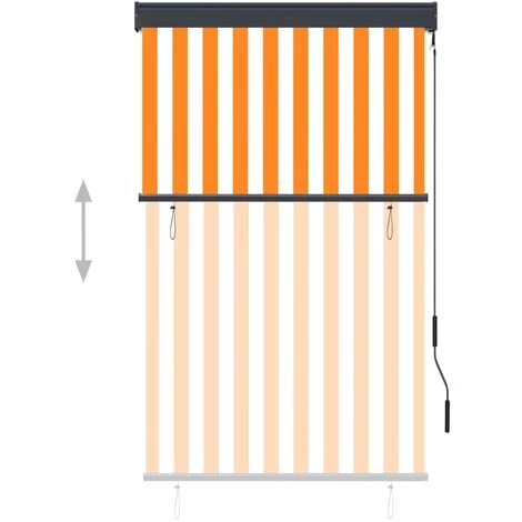 NOVA Rouleau Extérieur Aveugle 100 X 250 Cm Avec Manivelle De Tissu De Différentes Couleurs Store Roulant D'extérieur 100x250 Cm Blanc Et Orange Couleur : Blanc Et Orange 5 NOVA Rouleau Extérieur Aveugle 100 X 250 Cm Avec Manivelle De Tissu De Différentes Couleurs Store Roulant D'extérieur 100x250 Cm Blanc Et Orange Couleur : Blanc Et Orange - Image 3