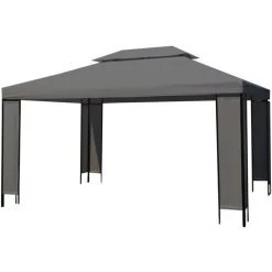 NOVA Gazebo De Jardin En Tissu Résistant Et Acier Diverses Couleurs Chapiteau Anthracite 300 X 400 Cm Couleur : ANTHRACITE -Tente de réception Soldes 57096157 4