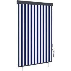 NOVA Rouleau Extérieur Aveugle 120 X 250 Cm Avec Manivelle De Tissu De Différentes Couleurs Store Roulant D'extérieur 120x250 Cm Bleu Et Blanc Couleur : Bleu Et Blanc