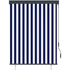 NOVA Rouleau Extérieur Aveugle 120 X 250 Cm Avec Manivelle De Tissu De Différentes Couleurs Store Roulant D'extérieur 120x250 Cm Bleu Et Blanc Couleur : Bleu Et Blanc -Tente de réception Soldes 57096499 3