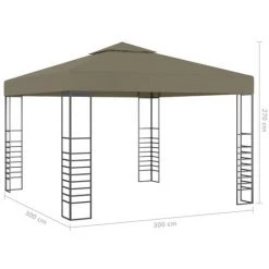 NOVA Gazebo De Jardin 3x3 M En Tissu Et Acier Résistant Moderne Diverses Couleurs Chapiteau De Jardin 3x3 M Taupe 180 G/m² Couleur : Taupe 11 NOVA Gazebo De Jardin 3x3 M En Tissu Et Acier Résistant Moderne Diverses Couleurs Chapiteau De Jardin 3x3 M Taupe 180 G/m² Couleur : Taupe -Tente de réception Soldes 57097791 5