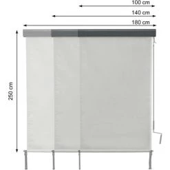 DéCOSHOP26 Store Vertical Auvent Occultant Pour Balcon Terrasse Patio Extérieur Protection Vent Et UV 50 Tissu 250x180cm Bleu-vert - Bleu 10 DéCOSHOP26 Store Vertical Auvent Occultant Pour Balcon Terrasse Patio Extérieur Protection Vent Et UV 50 Tissu 250x180cm Bleu-vert - Bleu -Tente de réception Soldes 57136198 4