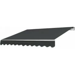 DéCOSHOP26 Store Banne Manuel Rétractable Avec Manivelle En Aluminium Protection Solaire 2,5x2m Polyester Polyester Anthracite - Or