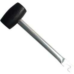 ROSIER Marteau De Camping Avec Extracteur, Caoutchouc & Fer, Maillet Léger, 28,5 Cm De Long, Argenté-noir——VEBTles