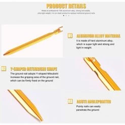 ROSIER 16 Pièces Piquet De Tente, 18 Cm Sardines De Fixation Pour Tentes D'ancrage Auvents Bâches Piquets De Corde Ancrages Au Sol Stables De Camping Sardine Tente (4 Couleurs)——VEBTles 9 ROSIER 16 Pièces Piquet De Tente, 18 Cm Sardines De Fixation Pour Tentes D'ancrage Auvents Bâches Piquets De Corde Ancrages Au Sol Stables De Camping Sardine Tente (4 Couleurs)——VEBTles -Tente de réception Soldes 57177176 3