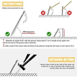 ROSIER 16 Pièces Piquet De Tente, 18 Cm Sardines De Fixation Pour Tentes D'ancrage Auvents Bâches Piquets De Corde Ancrages Au Sol Stables De Camping Sardine Tente (4 Couleurs)——VEBTles 10 ROSIER 16 Pièces Piquet De Tente, 18 Cm Sardines De Fixation Pour Tentes D'ancrage Auvents Bâches Piquets De Corde Ancrages Au Sol Stables De Camping Sardine Tente (4 Couleurs)——VEBTles -Tente de réception Soldes 57177176 4
