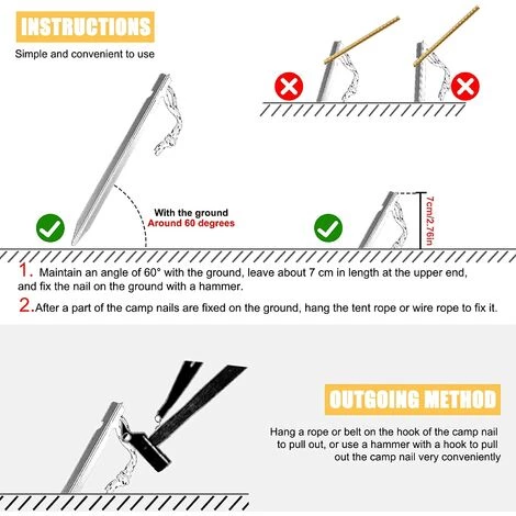 ROSIER 16 Pièces Piquet De Tente, 18 Cm Sardines De Fixation Pour Tentes D'ancrage Auvents Bâches Piquets De Corde Ancrages Au Sol Stables De Camping Sardine Tente (4 Couleurs)——VEBTles 6 ROSIER 16 Pièces Piquet De Tente, 18 Cm Sardines De Fixation Pour Tentes D'ancrage Auvents Bâches Piquets De Corde Ancrages Au Sol Stables De Camping Sardine Tente (4 Couleurs)——VEBTles – Image 4