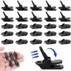 ROSIER 25Pcs Tente Clips,Clips De Fixation,Clip,Camping Bâche Noir Pince Pour Auvent Coupe-Vent Snaps En Plastique Pinces Plastique Pince Plastique Petite Pince Bâche Clip Auvent Pour Activités De Plein Air (Black, 3.3*1.2*1cm)——VEBTles -Tente de réception Soldes 57177184 1