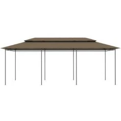 NOVA Gazebo De Jardin En Acier Tubulaire Et Tissu Résistant Diverses Couleurs Chapiteau 600x298x270 Cm Taupe 180 G/m² Couleur : Taupe -Tente de réception Soldes 57222394 4