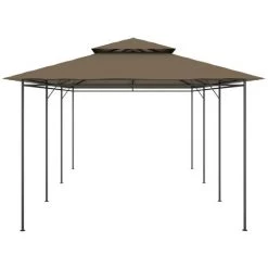 NOVA Gazebo De Jardin En Acier Tubulaire Et Tissu Résistant Diverses Couleurs Chapiteau 600x298x270 Cm Taupe 180 G/m² Couleur : Taupe -Tente de réception Soldes 57222394 5
