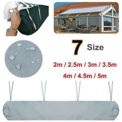 REGALI Auvent De Terrasse Extérieur Couverture étanche Volet Roulant Télescopique Couverture étanche Couverture De Protection Contre La Poussière Gris 2.5m -Tente de réception Soldes 57232601 3