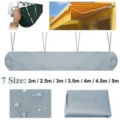 REGALI Auvent De Terrasse Extérieur Couverture étanche Volet Roulant Télescopique Couverture étanche Couverture De Protection Contre La Poussière Gris 4.5m -Tente de réception Soldes 57232603 2
