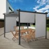 IDMARKET Lot De 3 Stores Enrouleurs L.124 X H. 225 CM Pour Pergola Gris Clair