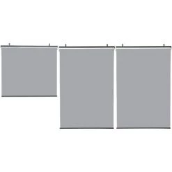 IDMARKET Lot De 3 Stores Enrouleurs L.124 X H. 225 CM Pour Pergola Gris Clair -Tente de réception Soldes 57257164 4
