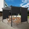 IDMARKET Lot De 2 Stores Enrouleurs L.124 X H. 225 CM Pour Pergola Noir -Tente de réception Soldes 57257165 1