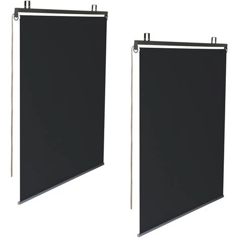IDMARKET Lot De 2 Stores Enrouleurs L.124 X H. 225 CM Pour Pergola Noir 4 IDMARKET Lot De 2 Stores Enrouleurs L.124 X H. 225 CM Pour Pergola Noir - Image 2